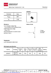 2SD2537T100V datasheet pdf ROHM