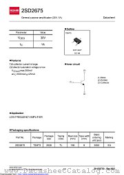 2SD2675TL datasheet pdf ROHM