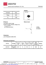 2SD2702TL datasheet pdf ROHM