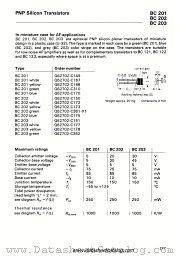 BC203 datasheet pdf Siemens