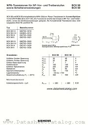BCX58VII datasheet pdf Siemens
