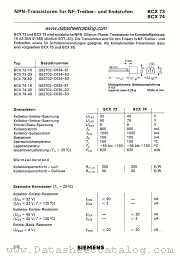 BCX74-40 datasheet pdf Siemens
