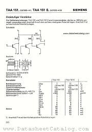 TAA151 datasheet pdf Siemens
