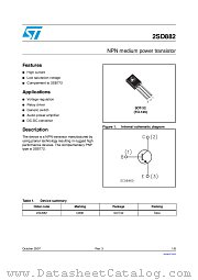 2SD882 datasheet pdf ST Microelectronics