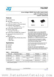 74LCX07YMTR datasheet pdf ST Microelectronics