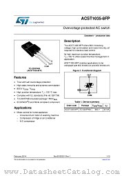 ACST1035-8FP datasheet pdf ST Microelectronics