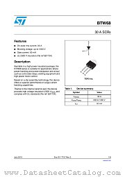 BTW68-600RG datasheet pdf ST Microelectronics