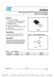 BU508AW datasheet pdf ST Microelectronics