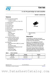 TDA7385H datasheet pdf ST Microelectronics
