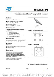 ESDA14V2-2BF3 datasheet pdf ST Microelectronics