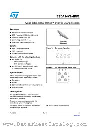 ESDA14V2-4BF2 datasheet pdf ST Microelectronics