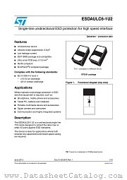 ESDAULC6-1U2 datasheet pdf ST Microelectronics
