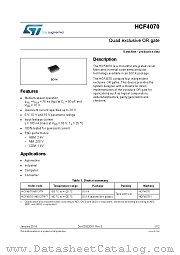 HCF4070YM013TR datasheet pdf ST Microelectronics