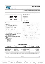 M74HC4060YTTR datasheet pdf ST Microelectronics