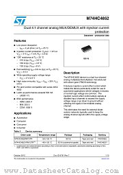 M74HC4852YRM13TR datasheet pdf ST Microelectronics