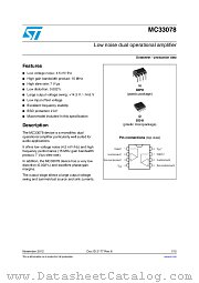 MC33078YDT datasheet pdf ST Microelectronics