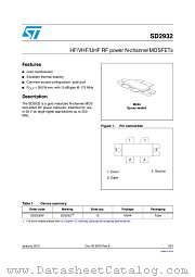 SD2932W datasheet pdf ST Microelectronics