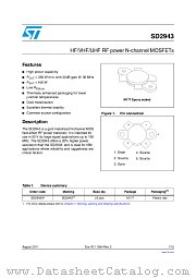 SD2943 datasheet pdf ST Microelectronics