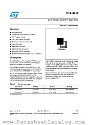 STA5630A datasheet pdf ST Microelectronics