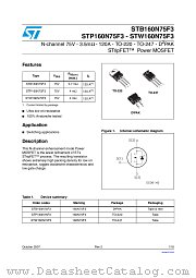 STP160N75F3 datasheet pdf ST Microelectronics