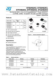 STB2N62K3 datasheet pdf ST Microelectronics