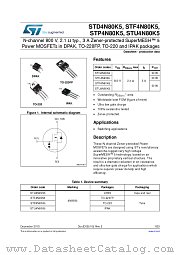 STU4N80K5 datasheet pdf ST Microelectronics