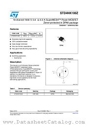 STD4NK100Z datasheet pdf ST Microelectronics