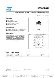 STD845DN40 datasheet pdf ST Microelectronics
