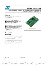 STEVAL-CCA023V1 datasheet pdf ST Microelectronics