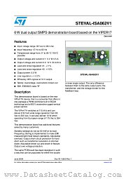 STEVAL-ISA062V1 datasheet pdf ST Microelectronics