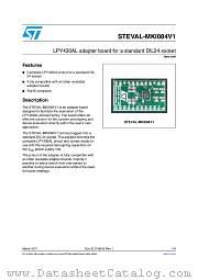 STEVAL-MKI084V1 datasheet pdf ST Microelectronics
