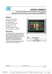 STEVAL-TDR004V1 datasheet pdf ST Microelectronics
