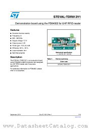 STEVAL-TDR013V1 datasheet pdf ST Microelectronics