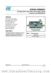 STEVAL-TDR020V1 datasheet pdf ST Microelectronics