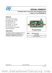 STEVAL-TDR027V1 datasheet pdf ST Microelectronics