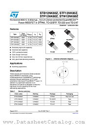 STF12NK80Z datasheet pdf ST Microelectronics