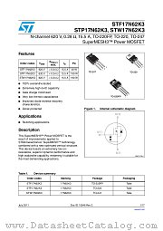 STP17N62K3 datasheet pdf ST Microelectronics