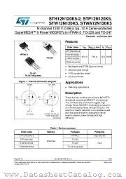 STP12N120K5 datasheet pdf ST Microelectronics