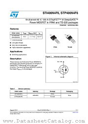 STP400N4F6 datasheet pdf ST Microelectronics