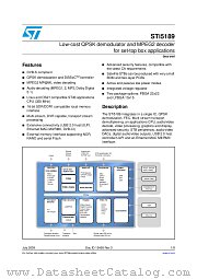STi5189 datasheet pdf ST Microelectronics