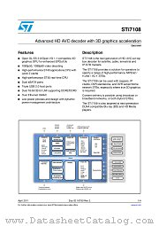 STI7108ZWB datasheet pdf ST Microelectronics