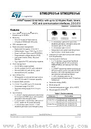 STM32F031K4 datasheet pdf ST Microelectronics