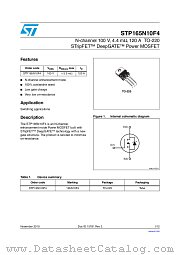 STP165N10F4 datasheet pdf ST Microelectronics