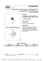 STP240N10F7 datasheet pdf ST Microelectronics