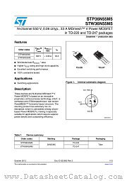STW36N55M5 datasheet pdf ST Microelectronics