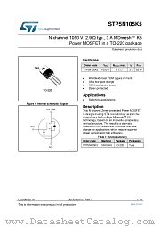 STP5N105K5 datasheet pdf ST Microelectronics