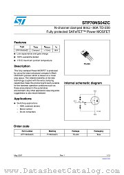 STP70NS04ZC datasheet pdf ST Microelectronics