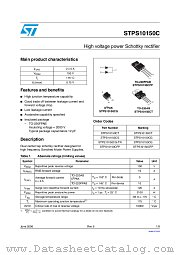 STPS10150CFP datasheet pdf ST Microelectronics