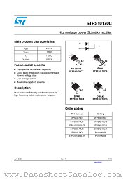 STPS10170CG-TR datasheet pdf ST Microelectronics