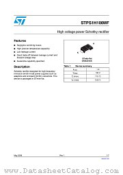 STPS1H100MF datasheet pdf ST Microelectronics